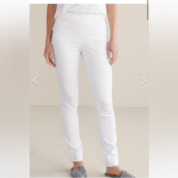 Soft Surroundings Pull On Straight Leg Pants Women's Size Small / 6 - 8 in White - Picture 2 of 7